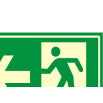 Placa Sinalizacao Pvc 20X30 ''Saida Seta Esquerda Fluorescente'' 250Bf