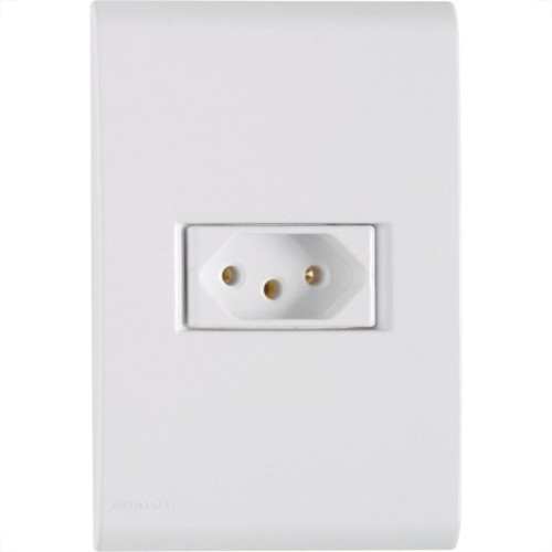 Conjunto Tramontina Liz 4X2 Branco Com Placa (1 Tomada 10A) 