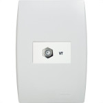 Conjunto Soprano Ilus 4X2 Branco Com Placa(1Tomada Coaxial) 5Tg99062