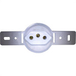 Conjunto Para Condulete Perlex Tomada 2 Polos +Terra 20A Redondo Branco 5515Br