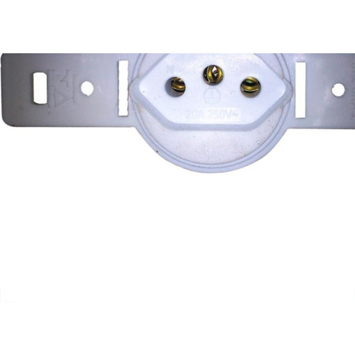 Conjunto Para Condulete Perlex Tomada 2 Polos +Terra 20A Redondo Branco 5515Br