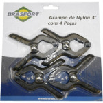 Grampo Rapido Marceneiro Brasfort 3''Nylon 4Pecas 7353