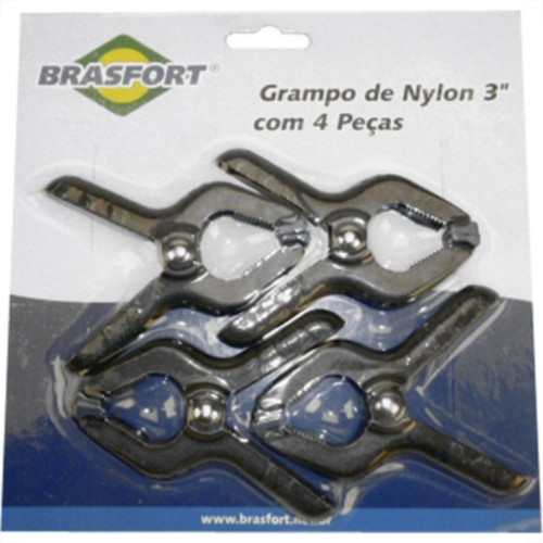 Grampo Rapido Marceneiro Brasfort 3''Nylon 4Pecas 7353