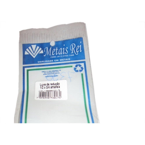 Luva Latao Metais Rei Reducao 3/4X1/2'' Amarela 10155