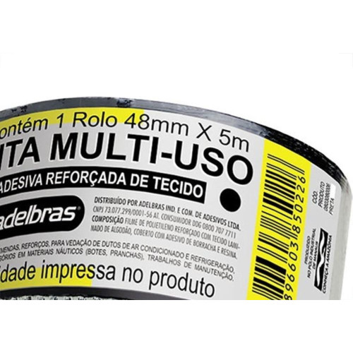 Fita Silver Tape Adelbras 48 X 5M Preta 