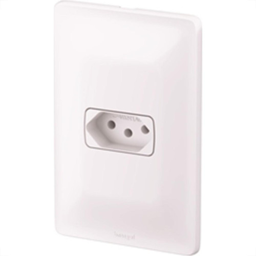 Conjunto Pial Zeffia 4X2 Branco Com Placa(1Tomada 10A) 680110