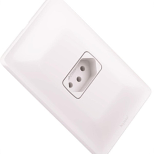 Conjunto Pial Zeffia 4X2 Branco Com Placa(1Tomada 10A) 680110
