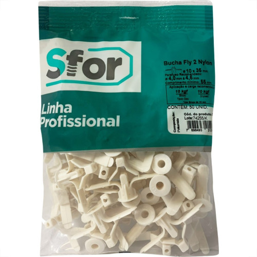 Bucha Fixacao Sforplast Gesso Nylon 04 A 16 50 Pecas Numero 2 86