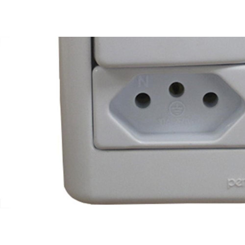 Sistema Perlex Branca (1 Simples+Tomada 10A) 3081/11Br