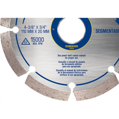 Disco Diamantado Irwin Segmentado 110Mm Agua Iw13892