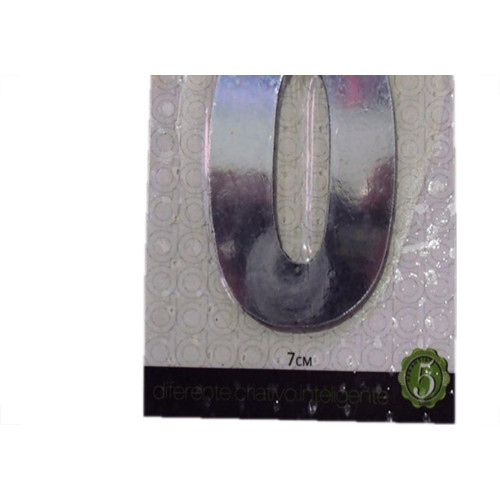 Numero Aluminio Espelhado Apartamento 0 7Cm 14