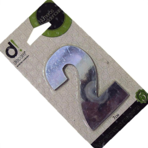 Numero Aluminio Espelhado Apartamento 2 7Cm 6