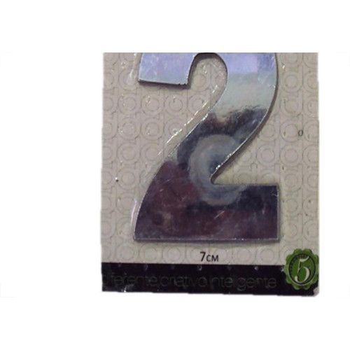 Numero Aluminio Espelhado Apartamento 2 7Cm 6