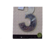 Numero Aluminio Espelhado Apartamento 3 7Cm 7