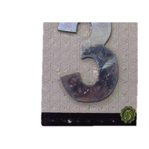 Numero Aluminio Espelhado Apartamento 3 7Cm 7