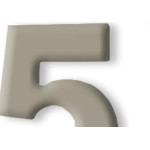 Numero Aluminio Espelhado Apartamento 5 7Cm 9