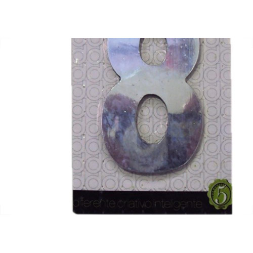 Numero Aluminio Espelhado Apartamento 8 7Cm 12