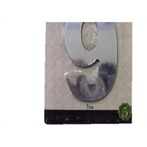 Numero Aluminio Espelhado Apartamento 9 7Cm 13