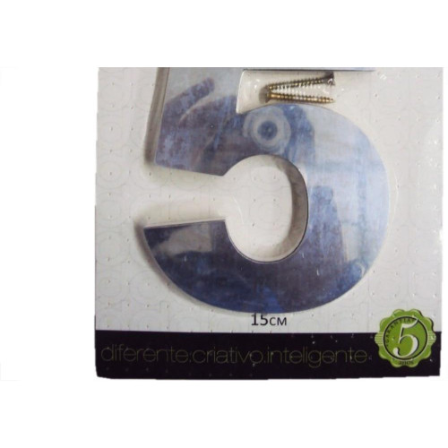Numero Aluminio Espelhado 5 15Cm 19