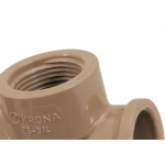 Tee Marrom Krona Liso Liso Rosca Reducao 32Mm X 3/4 496 - Kit C/10 