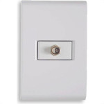 Conjunto Tramontina Liz 4X2 Branco Com Placa (1 Tomada Tv) 
