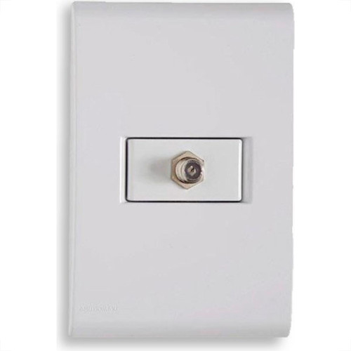 Conjunto Tramontina Liz 4X2 Branco Com Placa (1 Tomada Tv) 