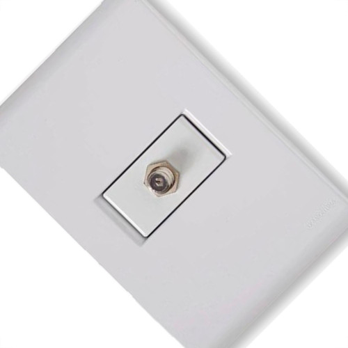 Conjunto Tramontina Liz 4X2 Branco Com Placa (1 Tomada Tv) 