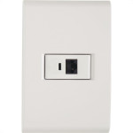 Conjunto Tramontina Liz 4X2 Branco Com Placa (1 Tomada Rj11) 