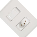 Conjunto Tramontina Liz 4X2 Branco Com Placa (1 Paralelo+Tomada 10A) 