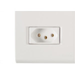Conjunto Tramontina Liz 4X2 Branco Com Placa (1 Paralelo+Tomada 10A) 