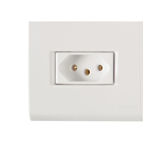 Conjunto Tramontina Liz 4X2 Branco Com Placa (1 Paralelo+Tomada 10A) 