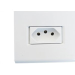 Conjunto Tramontina Liz 4X2 Branco Com Placa (1 Simples+Tomada 10A) 