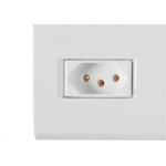 Conjunto Tramontina Liz 4X2 Branco Com Placa (2 Tomadas 10A) 