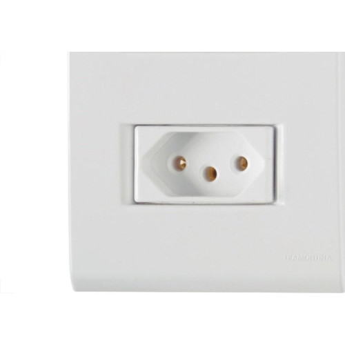 Conjunto Tramontina Liz 4X2 Branco Com Placa (2 Tomadas 10A) 