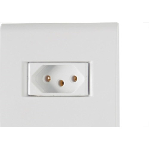 Conjunto Tramontina Liz 4X2 Branco Com Placa (2 Tomadas 10A) 