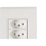 Conjunto Tramontina Liz 4X2 Branco Com Placa (3 Tomadas 10A) 