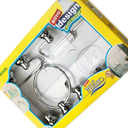 Acessorio Wc Milano Cromado Cristal 7 Pecas M1303-05010