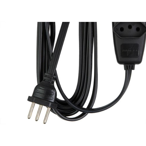 Extensao Daneva Sort 2 Polos+Terra Pp Preta 5M Saco Dn1787