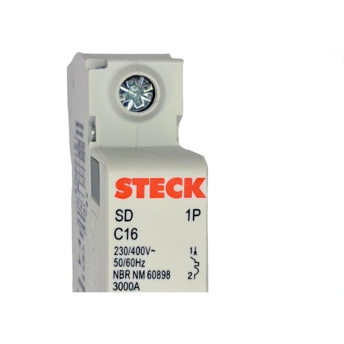 Kit C/2 - Disjuntor Steck Din Unipolar 16A Sd61 C Sdd61C16