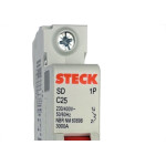 Kit C/3 - Disjuntor Steck Din Unipolar 25A Sd61 C Sdd61C25