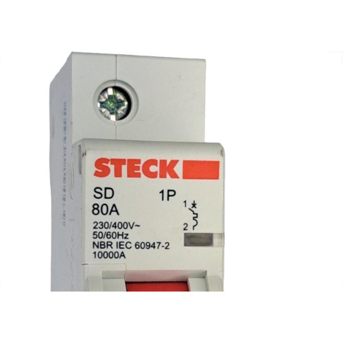 Disjuntor Steck Din Unipolar 80A Sd1 C Sdd1C80