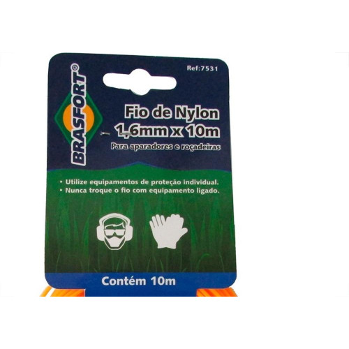 Fio De Nylon Brasfort Redondo 1,6Mm/ 10M 7531
