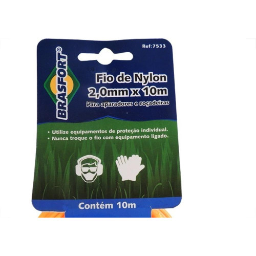 Fio De Nylon Brasfort Redondo 2,0Mm/ 10M 7533
