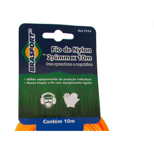 Fio De Nylon Brasfort Redondo 2,4Mm/ 10M 7534