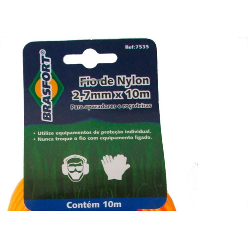 Fio De Nylon Brasfort Redondo 2,7Mm/ 10M 7535