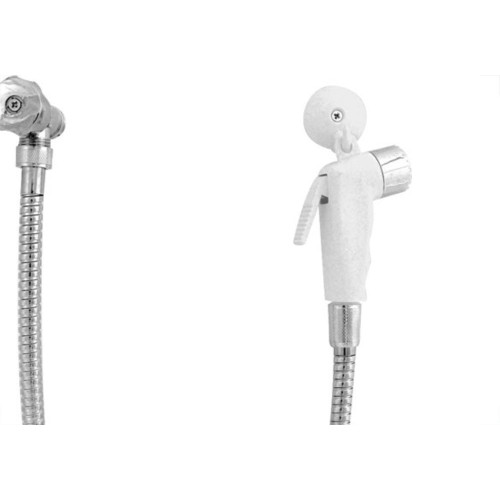 Ducha Higienica Higiban Inox 1,2M Com Rgistro Com Gatilho Branco 203031-001