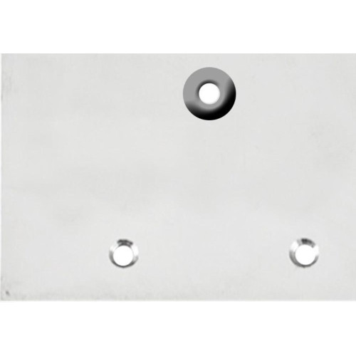 Placa Piso Inox 4X4 Com Furo Pi44F