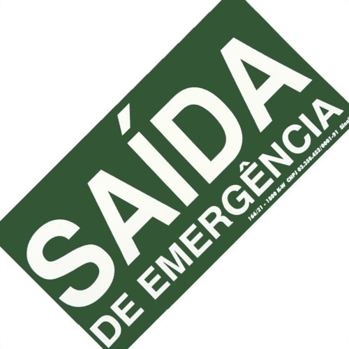 Placa Sinalizacao Pvc 15X30 ''Saida Emergencia'' Fluorescente 315Am