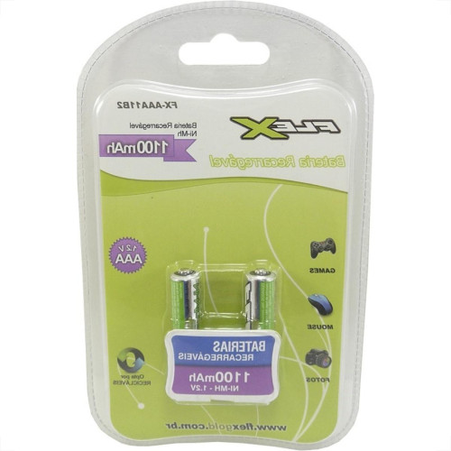 Pilha Recarregavel Flexgold Palito ''Aaa'' 2 Pecas 1100Mah Fx-Aaa11B2