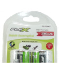 Pilha Recarregavel Flexgold Grande ''D'' Com 2 Pecas 2900Mah Fx-D29B2